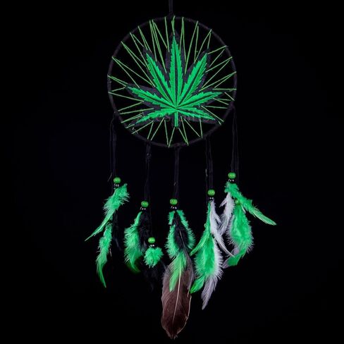 Aces Gifts Marijuana Leaf Pot Weed Embroidered Dream Catcher (16 Inches Long) in Saudi Arabia