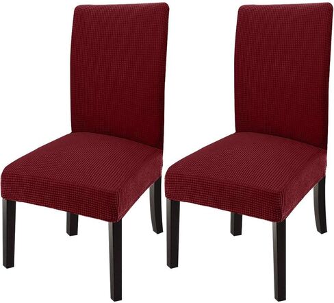 GoodtoU Chair Covers for Dining Room Set of 2, Stretch Parson Chair Slipcover Removable Washable Chair Protector for Home/Restaurant/Banquet,Funda Para Sillas de Comedor(Black, Set of 2) in Kuwait