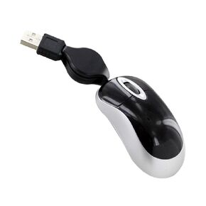 CableVantage Mini Retractable Cable Wired USB Optical Mouse - Great for Kids & Travel for Apple Mac HP Dell Lenovo Thinkpad Sony Asus Acer Tablet PC Laptop