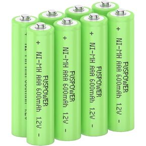 AAA Rechargeable Battery Triple A 600mah 1.2V NIMH Rechargeable Batteries Pre-Charged for Solar Lights Outdoor Garden Lights Remotes Household Devices,8 Pack