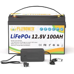 FLLYROWER Lithium Battery 12V 168AH With Smart BMS and 17000 Deep Cycles Lifepo4 Battery Grade A Cells for Marine Trolling Motor RV camping Solar Golf Cart Off-Grid in Kuwait