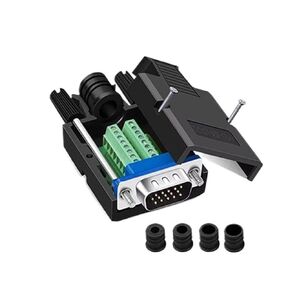 1PC VGA 3+9 Solderless Connector 15Pin 3+6 Breakout Terminal Joint Weld-Free DB15 3-Row Male Female Computer Monitor Projector(3 6 Female Screw)
