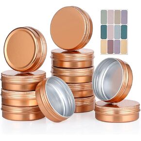 LIYAR 4oz Cans Tin Aluminum Metal Tin 50 Pack Metal Container Jars Aluminum Round Tins with Screw Lids for Salve, Spices or Candies(Pastel Orange)