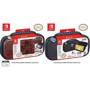 Game Traveler Zelda Nintendo Switch Lite Case Bundle - Switch Lite Careing Case and Travel Case ، وقصة عرض قابلة للتعديل ، ومقبض Game Game ومقبض Deluxe ، وحالة لعبة Nintendo المرخصة