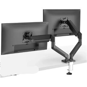 Dual Monitor Arm Office Monitor Desktop Mount Gas Spring Bracket Suitable for 13" - 32" Screen Support Monitor Stand Load 2-9 kg Each Hole Distance(DMA-49-WW)