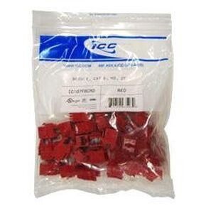 ICC CAT6 Keystone Jack with Slim Profile 180 Degree Punch Down, RJ45 UL Listed PoE++ TAA Compliant for Wall Plate or Patch Panel, Works with JackEasy Termination Tool, Red 25 Pack