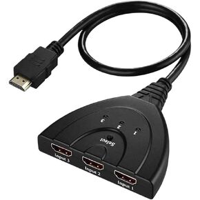 3 in 1 HDMI-Compatible KVM Switch 4K Switcher HD Splitter Video Adapter for DVD HDTV P>S#3 P;S/4 1 X 3 HDMI Cable Hub Converter