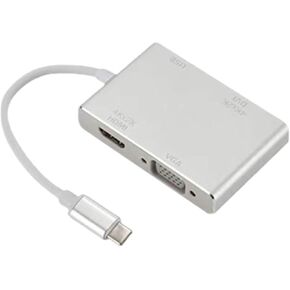 4K USB C to HDMI-Compatible DVI USB3.0 Adapter 4 in 1 TY>pe C Hub for Pro Air