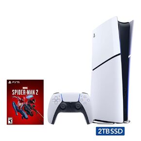 2023 New PlayStation 5 Slim تم ترقيته 2TB DISC Edition Marvel Spider -Man 2 Bundle - White ، Slim PS5 2TB PCIe SSD Gaming Console [لعبة فيديو] [لعبة فيديو] [لعبة فيديو]