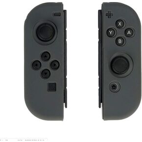 Soft Silicone Rubber Protective Skin Shell Cover Case Thumb Stick Grips Joystick Caps Cover Rocker Cap for NS Controller Protection Shell Case (Gray)