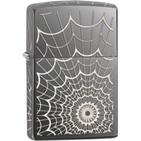 ***ZIPPO LIGHTER(c13)/SPIDER WEB/BLACK ICE