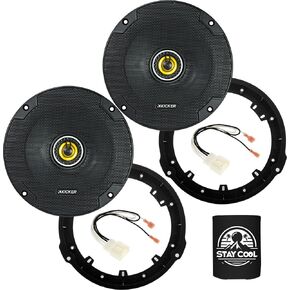 مكبرات الصوت Kicker 6.5 بوصة لفورد F-150 2015-2024 طقم الترقية-زوج من سلسلة CS مع محولات وتسخير ، Coaxial 6 1/2 صوت الباب الخلفي للسيارة CSC65 ، 46CSC654