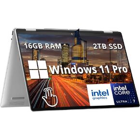 HP Envy X360 2-in-1 16 "Wuxga Touch Scenceren Laptop ، Intel Ultra 7 155U ، 16GB LPDDR5 ، 2TB SSD ، لوحة مفاتيح الإضاءة الخلفية ، كاميرا IR 5MP ، Wi-Fi 6E ، Win 11 Pro ، Silver (Reneded)