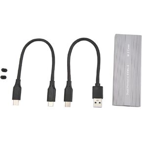 Solid State Drive Enclosure, Plug and Play SSD Enclosure UASP Compliant Tool M.2 Nvme PCIE NGFF for 2280 for 2242 (Type A to C and Type C to C Cable)