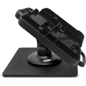 ENS Tailwind Ingenico ISC 480 3" Latch and Lock Compact Pole Mount Terminal Stand with Square Freestanding Mobility Base Plate, Black