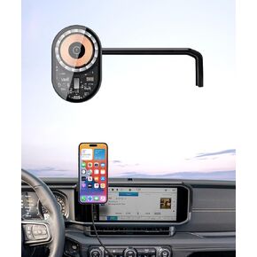 Wireless Charging car Phone Holder for Jeep Wrangler/Wrangler 4xe / Gladiator 2024 2025 Accessories 12.3 inch Screen Fixed Clip,360° Rotation car Phone Mount Compatible with MagSafe