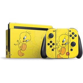 Skinit Skinit Gaming Gaming Skin متوافق مع حزمة Nintendo Switch - Looney Tunes مرخص رسميًا Tweety Bird Super -Size Pattern Design