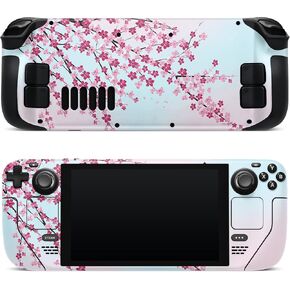 ZOOMHITSKINS Steam Deck Skin, Compatible with Steam Deck Skins, Pink Sakura Cherry Blossom Japan, Protective Skin Wrap Set for Valve Steam Deck Accessories, Durable 3M Vinyl Decal, Made in The USA