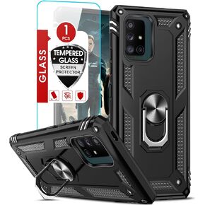 LeYi for Samsung Galaxy A71 5G Phone Case, Samsung A71 Case with Tempered Glass Screen Protectors, Heavy Duty Dual Layer Shockproof Ring Holder Stand Covers Funda para for Android A71 5G, Blue