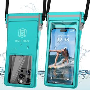 GOLDJU Waterproof Phone Case, Underwater Diving Phone Case for Snorkeling,IPX8 Waterproof Phone Pouch with Lanyard for Apple iPhone,Samsung,and up to 7.0",Beach Cruise Ship Travel Essentials - Black