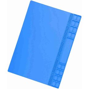 Professional Heat Silicone Insulation Pad for Mobile Phone and Computer Maintenance - 350MM X 250MM Gray Mat (Light Blue)