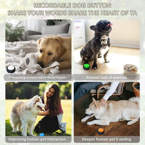 RIBOSY Dog Buttons for Communication with 50 DIY Stickers, 7 in 1 Voice Recording Button, Talking Buttons for Dog Training & Behavior Aids, Train Your Dog to Voice What They Want (Battery Included) in Saudi Arabia