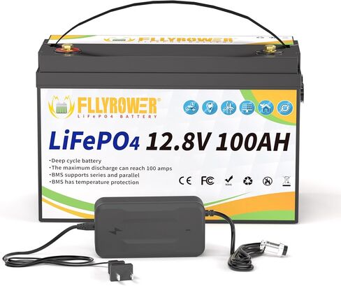 FLLYROWER Lithium Battery 12V 168AH With Smart BMS and 17000 Deep Cycles Lifepo4 Battery Grade A Cells for Marine Trolling Motor RV camping Solar Golf Cart Off-Grid in Kuwait