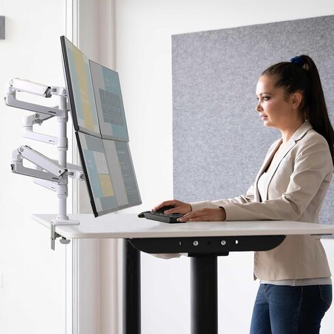 Ergotron – LX Quad Monitor Arm, VESA Desk Mount – for 4 Monitors Up to 40 Inches, 7 to 11 lbs Each – Matte Black in Saudi Arabia