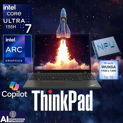 Lenovo ThinkPad E16 G2 16 "جهاز كمبيوتر محمول من AI Business ، Intel Core Ultra 7 155U (> I7-13700H) ، 64GB DDR5 RAM ، عرض 2TB PCIE SSD ، WUXGA (1920 × 1200) ، قارئ البصار ، وين 11 PRO ، WOWPC Bundle in Kuwait