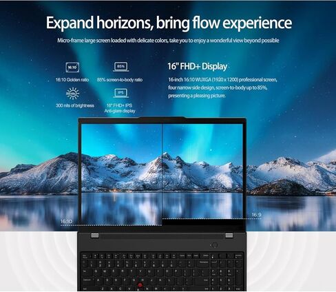 Lenovo ThinkPad E16 G2 16 "جهاز كمبيوتر محمول من AI Business ، Intel Core Ultra 7 155U (> I7-13700H) ، 64GB DDR5 RAM ، عرض 2TB PCIE SSD ، WUXGA (1920 × 1200) ، قارئ البصار ، وين 11 PRO ، WOWPC Bundle in Kuwait