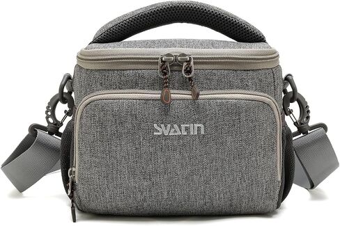 Camera Shoulder Bag,Small Gray Shockproof Canvas SLR/DSLR Mirrorless Crossbody Lens Case Purse,Compact Storage Messenger Bag for Sony A7,for Canon R Series(S) in Saudi Arabia