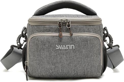 Camera Shoulder Bag,Small Gray Shockproof Canvas SLR/DSLR Mirrorless Crossbody Lens Case Purse,Compact Storage Messenger Bag for Sony A7,for Canon R Series(S) in Saudi Arabia