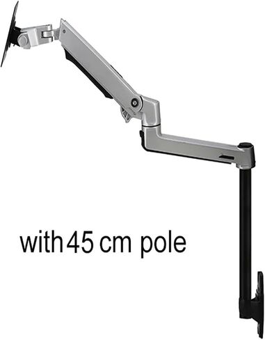 V62W-450 Wall Mount Full Motion Monitor Mount Arm Aluminum Mechanical Spring Arm Monitor Stand(Silver - 45cm Pole) in Saudi Arabia