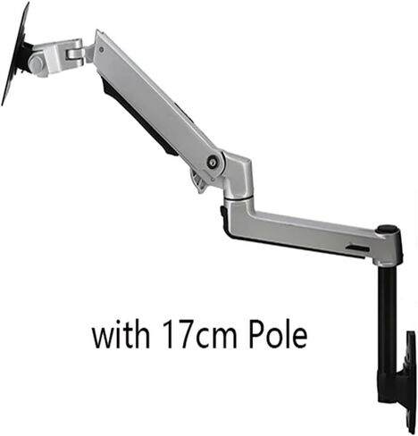 V62W-450 Wall Mount Full Motion Monitor Mount Arm Aluminum Mechanical Spring Arm Monitor Stand(Silver - 45cm Pole) in Saudi Arabia