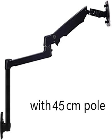 V62W-450 Wall Mount Full Motion Monitor Mount Arm Aluminum Mechanical Spring Arm Monitor Stand(Silver - 45cm Pole) in Saudi Arabia