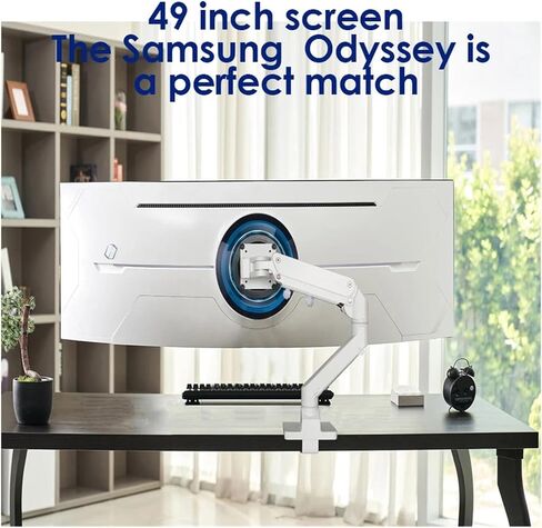 S500 Aluminum Alloy Gas Spring Arm 34-49 Inch Curved Screen Monitor Stand G9/G7 Large Monitor Stand Loading 20 kg(White) in Saudi Arabia