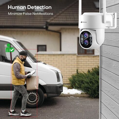 Kittyhok Wireless Security Camera System Outdoor with Monitor | 4pcs 2K Dual Lens PTZ Security Cameras, 10x Mixed Zoom, Auto Tracking, Human Detection, Spotlight | 10CH NVR with 10" Monitor, 500GB HDD in Saudi Arabia