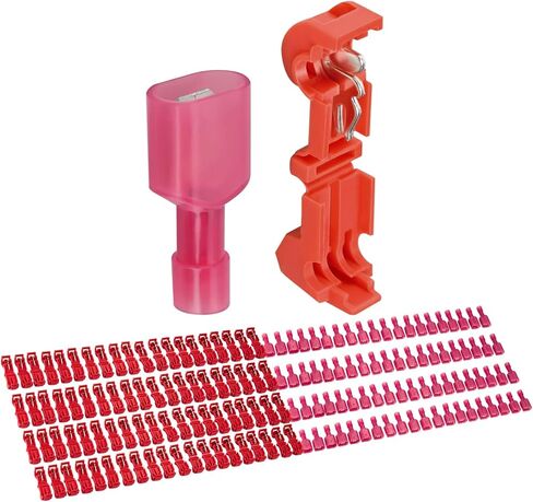 Chanzon 160 قطعة موصل سلك T-Tap وصلة سريعة - 12-10AWG - ذاتية التعرية (أصفر) فصل سريع PA عازل تجعيد طرفي من خلال اتصال الكابل (80 زوجًا) in Kuwait