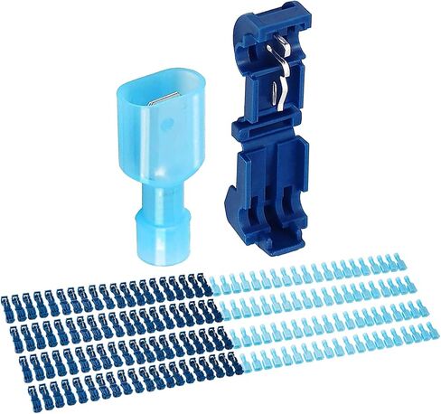 Chanzon 160 قطعة موصل سلك T-Tap وصلة سريعة - 12-10AWG - ذاتية التعرية (أصفر) فصل سريع PA عازل تجعيد طرفي من خلال اتصال الكابل (80 زوجًا) in Saudi Arabia