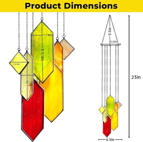 Sensory4u Stained Glass Suncatchers Window Hanging Wall Art Element Earth Tones Modern Design - 7 Piece Set in Saudi Arabia
