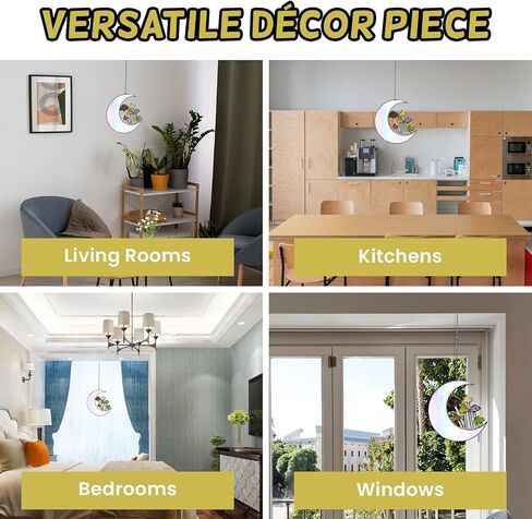 Sensory4u الزجاج الملون Suncatchers نافذة معلقة جدار الفن عنصر الألوان الأرضية التصميم الحديث - مجموعة 7 قطعة in Kuwait