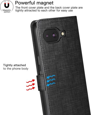 Foluu for Google Pixel 9a Wallet Case, PU Leather Flip Folio with [Shockproof TPU Inner Case], Kickstand Card Slots Ultra Slim Strong Magnetic Closure Cover for Google Pixel 9a 2025 (Black) in Saudi Arabia
