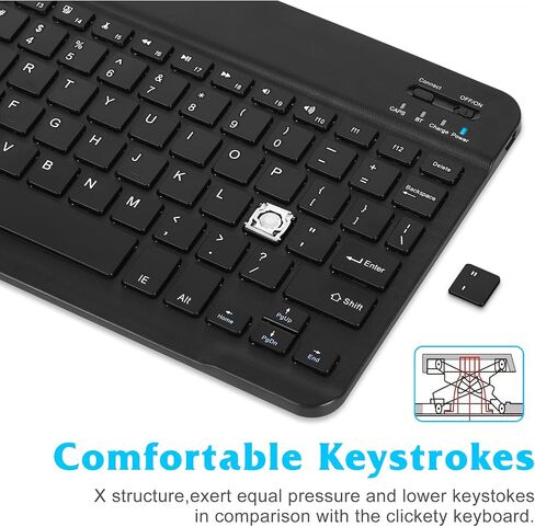 Urbanx Reconbable Bluetooth Keyboard و Mouse Combo Ultra Compact Slim Slim Size-Size and Frant in Saudi Arabia