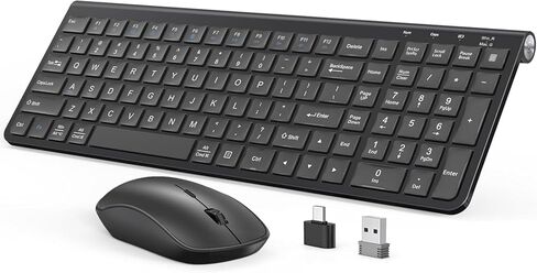 JOYACCESS Black Gold Wireless Keyboard Mouse,Ergonomic Cordless Keyboard with Phone Holder and Wrist Rest, Comfortable and Quiet Wireless Keyboard and Mouse for Laptop,Computer,PC in Kuwait