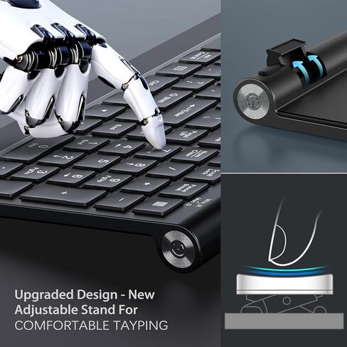 JOYACCESS Black Gold Wireless Keyboard Mouse,Ergonomic Cordless Keyboard with Phone Holder and Wrist Rest, Comfortable and Quiet Wireless Keyboard and Mouse for Laptop,Computer,PC in Kuwait