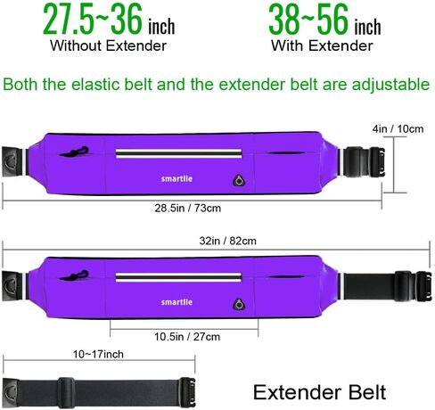 Running Belt Fanny Pack, Adjustable Waist Pack Reflective Fitness Workout Belt Fits with 3 Pouches for All Mobile Phones，Fitness Workout Belt in Running Jogging Hiking Cycling Climbing… in Saudi Arabia