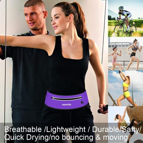 Running Belt Fanny Pack, Adjustable Waist Pack Reflective Fitness Workout Belt Fits with 3 Pouches for All Mobile Phones，Fitness Workout Belt in Running Jogging Hiking Cycling Climbing… in Saudi Arabia