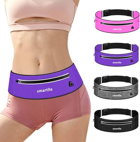 Running Belt Fanny Pack, Adjustable Waist Pack Reflective Fitness Workout Belt Fits with 3 Pouches for All Mobile Phones，Fitness Workout Belt in Running Jogging Hiking Cycling Climbing… in Saudi Arabia