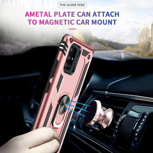 LeYi for Samsung Galaxy A71 5G Phone Case, Samsung A71 Case with Tempered Glass Screen Protectors, Heavy Duty Dual Layer Shockproof Ring Holder Stand Covers Funda para for Android A71 5G, Blue in Kuwait