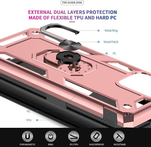 LeYi for Samsung Galaxy A71 5G Phone Case, Samsung A71 Case with Tempered Glass Screen Protectors, Heavy Duty Dual Layer Shockproof Ring Holder Stand Covers Funda para for Android A71 5G, Blue in Kuwait